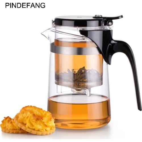 650ml /22.88 fl.oz Chinese Style Heat-resistant Glass Piaoyi Tea Cup Practical Kungfu Elegant Tea Pot Chinese convenient Tea cup