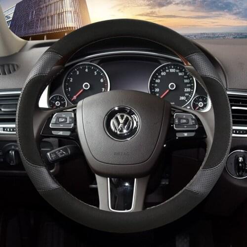 D Shape O shape Car Steering Wheel Cover Non-slip PU Leather for POLO GOLF 7 Scirocco Suzuki Swift Nissan Rogue High Quality