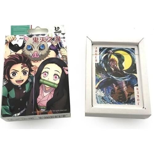 Anime Demon Slayer Kimetsu no Yaiba Poker Cards Character Deck Tanjirou Nezuko Zenitsu Inosuke Cosplay Board Game Cards With Box