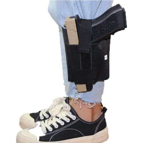 Tactical Ankle Leg Gun Holster Right Left Leg Pistol Handgun Holster Concealed Carry Elastic Strap Gun Bag Hunting Accessories