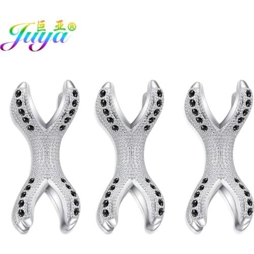 DIY Jewelry Making Components Supplies Micro Pave Zircon Claw Connector Bead Caps For Natural Stones Beading Jewelry Handmade