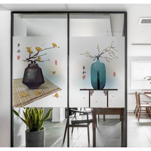 Window stickers balcony windowsill bedroom translucent opaque Chinese bathroom living room bathroom Self-adhesive glass
