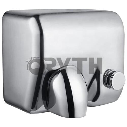 Wall Hand Dryer Manual Operation Stainless Steel Anti Vandal Washroom School Push Button Hand Dryer