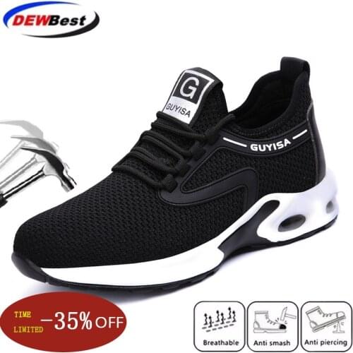 Indestructible Man Safety Shoes Light Non-Slip Work Sneakers Breathable Shoes Men Steel Toe Puncture Proof Air Mesh Safety Boots
