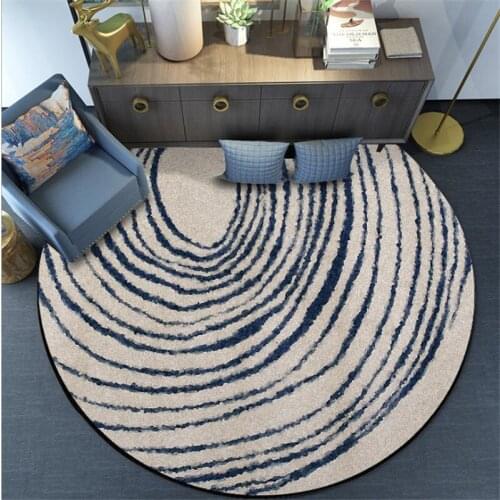 New Gray Area Rug Home Decoration Irregular Curved Line Pattern Living Room Round Carpet Childrens Room Computer Chair Carpet