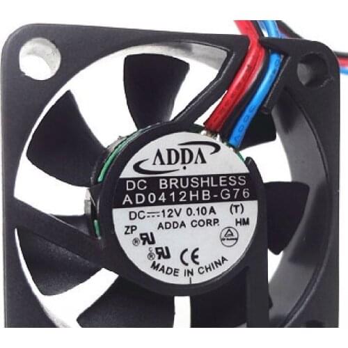 Original ADDA AD0412HB-G76 DC 12V 0.1A 3-wires 40*40*10mm 4CM 4010 Cooling Fan