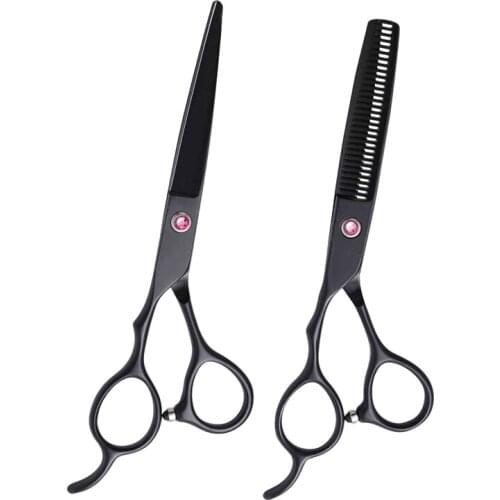 6 Inch Black Japan Stainless Steel Barber Professional Hair Salon Left-handed Scissors