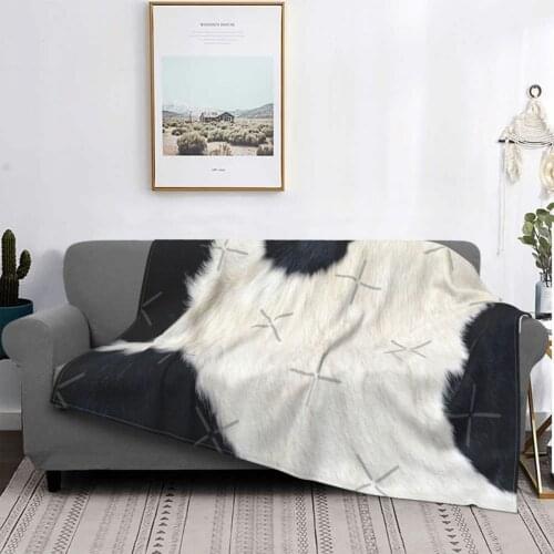 Cowhide Black And White Throw Blanket Bed Cover 220 Plaid For Couch Sofa Blanket Fur Plaids And Bedspreads 200X220