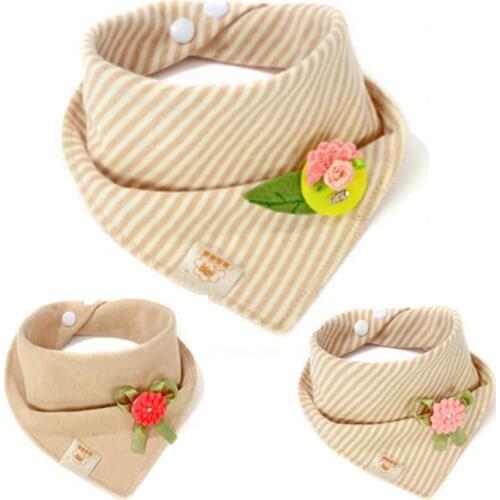 Useful Baby Bibs Baby Burp Boy Girl Cloths Apron Soft Saliva Towel Bibs Cotton Flower Newborn Bandanas Stripe Infant Scarf