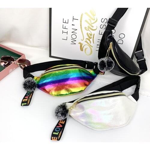 Hot Women Waist Packs Girl Floral Glitter Holiday Belt Wallet Bum Travel Bag Pouch Laser Glass Floral Waist Chest Bag
