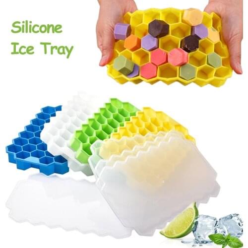 Silicone Ice Tray Mold Ice Cube Tray With Lid For Home Kitchen Drink Ice Cream Party Whiskey Cocktail Cold Drink Ice Cube Making