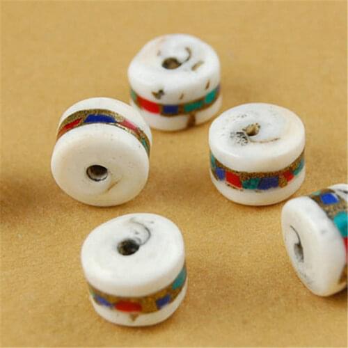 TSB0236 Nepal Naga Conch Shell loose Beads 10-12mm 10 beads lot Tibetan Hand Beads