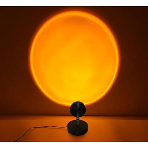 USB Sundown Projector Night Light Dusk Rainbow Atmosphere LED Lamp Bedroom Background Wall Decoration Lamp Colorful Floor Lamp