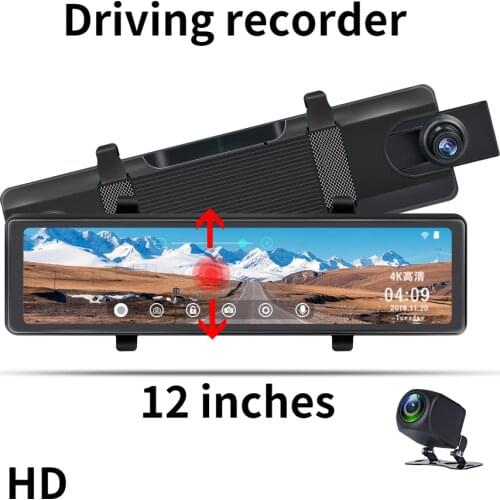 12 Inches Dash Cam 4K UHD DVR WIFI Rearview Mirror Car Camera Stream Media Auto Video Recorder Parking Mode Dashcam
