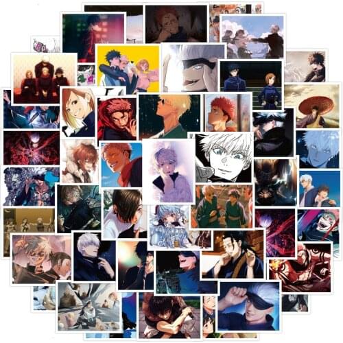 52 Pcs/pack New Anime Jujutsu Kaisen Graffiti Stickers for Laptop Skateboard Luggage Motorcycle Waterproof Decal Sticker Toys
