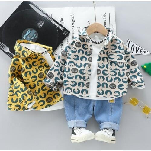 0-5 Year Spring Autumn Boy Girl Clothing Set 2021 New Fashion Active Coat+Shirt+Pant Kid Children Baby Toddler Boy Girl Clothing