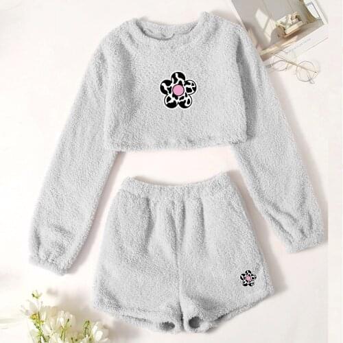 Printing Women Tracksuit 2 Piece Set O-neck Pullover Vest Long Sleeve Women Clothing Crop Top Suit 2021 Female Clothes Outfits