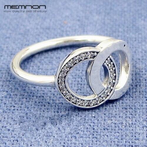 2017 New autumn two Circles Rings 925 sterling silver wedding Rings for women men love anillos fine jewelry Memnon RIP326