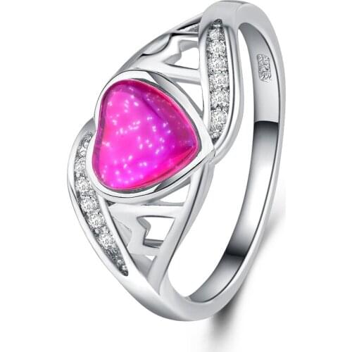 Hollow Heart Shape Zircon Wedding Ring for Women Micro-inlaid Simulation Ring Jewelry Engagement Love Ring Gift