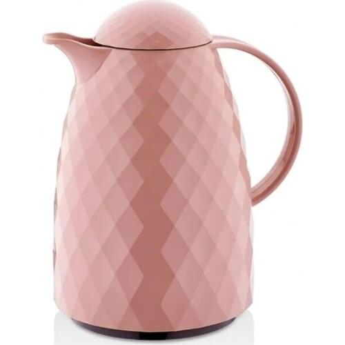 1 LT Prism patterned red pink Flat Lid Thermos tea coffee