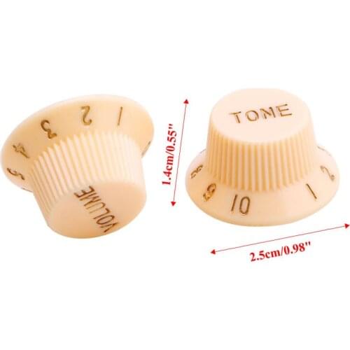 1 Volume 2 Tone Knob Button Guitar Control Knobs For FD ST Cream
