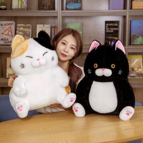28cm/36cm/43cm Sitting Lazy Cats Plush Toy Soft Stuffed Cartoon Animal Black Cat Doll Kawaii Gift For Birthday Gift Kid Children
