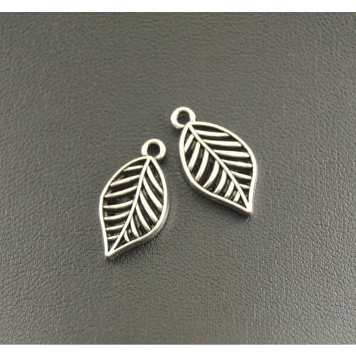 30 pcs Silver Color Filigree leaf Charms DIY Jewelry Making Pendant Charm 20x10mm A945
