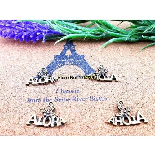 35pcs 21*14mm Antique bronze Hawaii ALOHA charms pendants