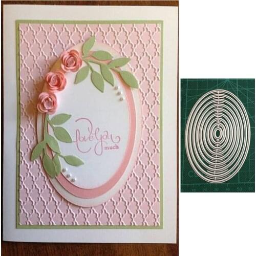 9pcs/set basic oval Frames Metal Cutting Dies Scrapbooking Stencil Paper Card Decorative Embossing Die Cut Craft Dies