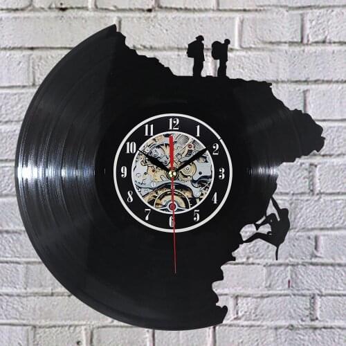 Large Decorative Wall Clocks Vinyl Record Clock Climbing Shape 3D Acrylic Art Watch Antique Style Quartz Clock Mechanism Needle