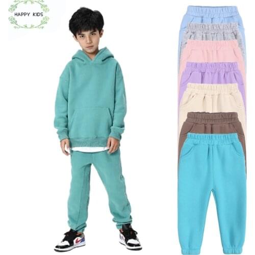 Sports Trousers Casual Spring Kids Pants Boys Solid Long Pants Teen Autumn Girls Elastic Waist Children Clothes For 12M-13yrs