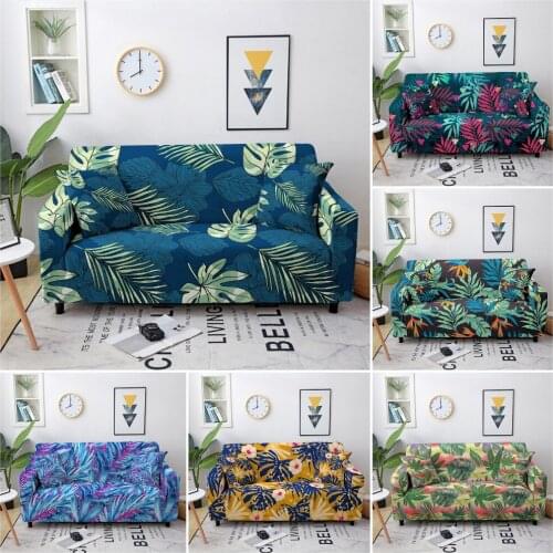 Tropical Leaves Elastic Sofa Covers For Living Room Flowers Stretch Sofa Slipcover Couch Cover Furniture Protector 1-4 Seater