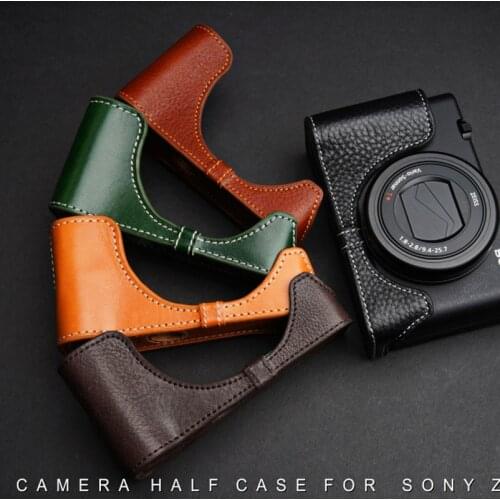 Design for Sony ZV1 ZV-1 camera Handmade Genuine Leather Camera case Half Case Camera Bodysuit