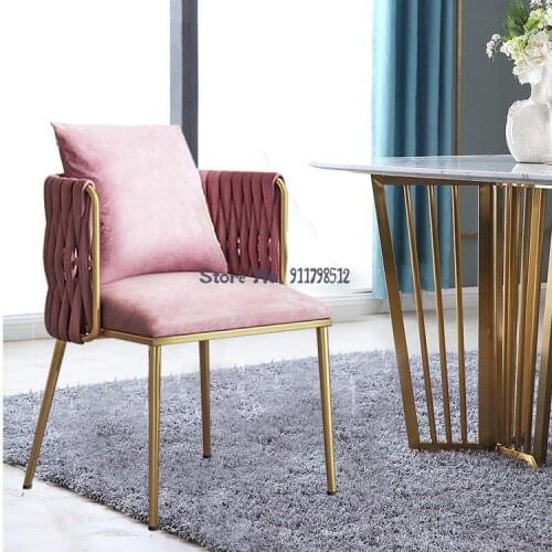 Net red ins dressing table makeup table and chair stool modern bedroom designer home backrest nordic light luxury dining chair