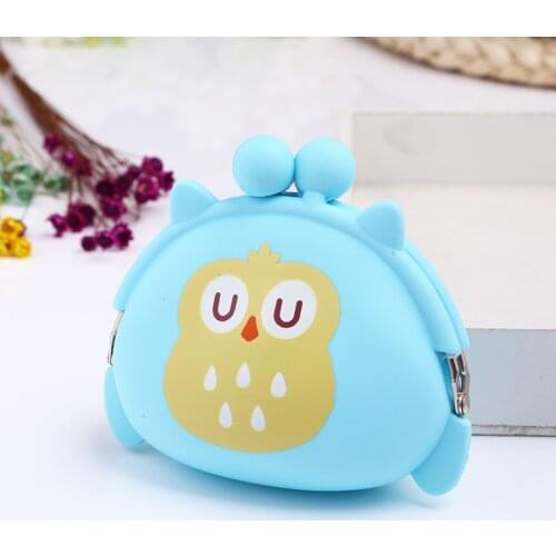 Children Cute Cartoon Owl Silicone Jelly Wallet Silica Gel Change Bag Key Pouch Coin Purse Clutch Key Holder Storage Bags #ERC