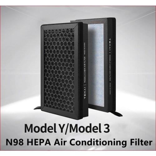 For Tesla Model 3 Y Accessories Air-Filter HEPA N98 Activated Carbon Air Replacement Cabin Air-Filters 2017-2021 2pcs