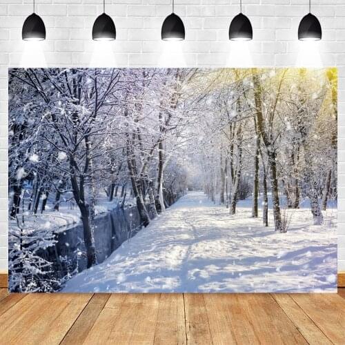 Yeele Christmas Background Winter Snowflake Sun Forest Backdrop Newborn Photography Baby Photographic Photo Studio Photophone