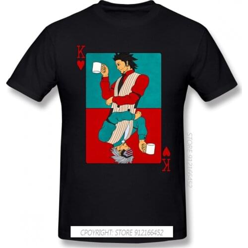 Men Phoenix Wright Ace Attorney Miles Edgeworth Games T-Shirt Tops Godot The King Of Hearts Pure Cotton Tee Harajuku TShirt
