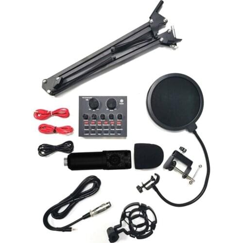 BM800 Condenser Microphone V8 Sound Card Mixer Live Broadcast Recording Set Mic Phone K Song Computer Karaoke Sing