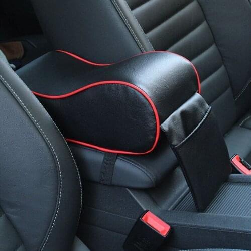Leather Car Center Armrest Pad Black Auto Center Console Arm Rest Seat Box Mat Cushion Cover Car Protector Styling