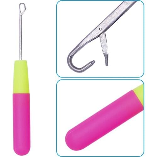 Factory hot Selling 1 Piece 15Cm super high quality Pink Color Plastic wig Knitting Crochet Hook Needles