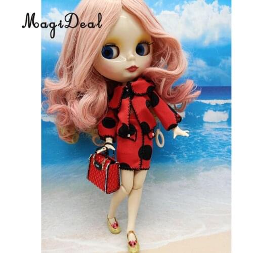 Cute Fashion Handmade Handbag for 1/6 Girl Dolls BJD Licca Blythe Dolls Toy Decoration Gifts Red