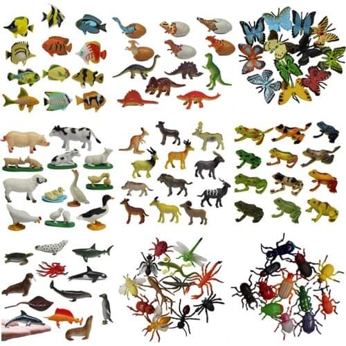 Simulation Wild Animal Dinosaur Farm Ocean Insect Model Suit Early Childhood Education Stress Relief Creative Animal Model Toys
