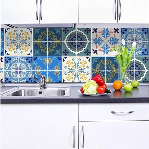 Mosaic Wall Sticker Oriental Style Waterproof Easy To DIY Peel And Stick Tiles For Kitchen Bathroom Decor