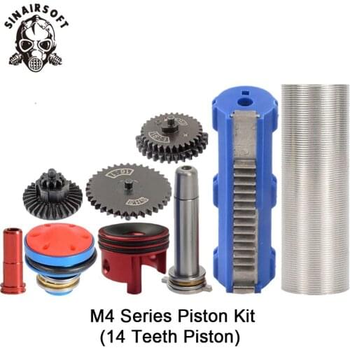 16:1 Gear Set Nozzle Cylinder Spring Guide 14 Teeth Piston Fit Airsoft M4 M16 AK For Paintball Shooting Hunting Accessories