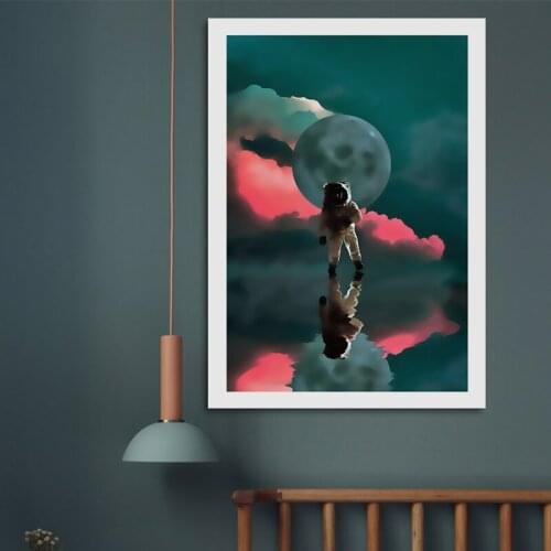 Diamond Painting Kits Home Decor With AB Drill Fantastic Astronaut Back From The Moon 5D DIY Poured Glue Scalloped Edge Art Boys