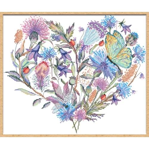 Butterflies and Flowers Stamped Cross Stitch Kits Embroidery Needlework Sets Printed Patterns 11CT 14CT DIY Home Decor Paintings