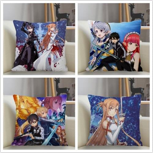 Musife New Custom Sword Art Online Pillowcase Sofa Decorative Cushion Cover Pillowcase Home Decor Drop Shipping Wholesale