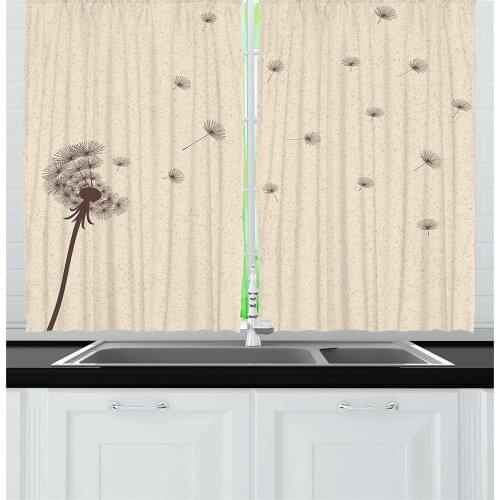 Dandelion Flower Vintage Window Curtains Kitchen Drapes Panel Home Decor Curtains for Living Room
