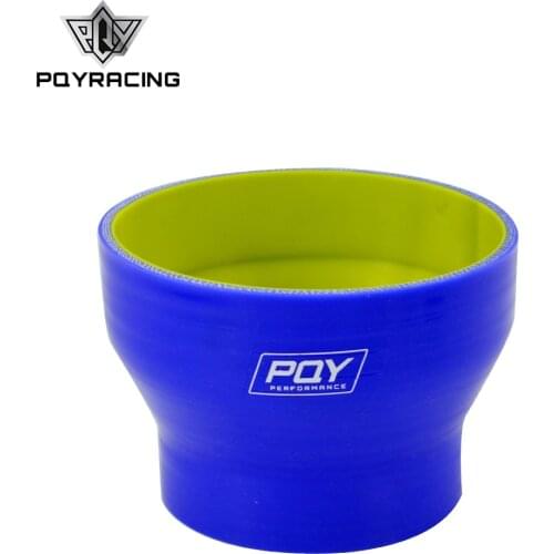 PQY - Blue&yellow 3"-4" 76mm-102mm Silicone Hose Straight Reducer Joiner Coupling PQY-SH300400-QY